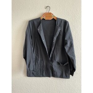 Cherokee Workwear Scrub Jacket XS Gray Snap Front Long Sleeve Medical Uniform